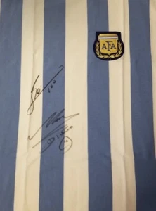 Lionel Messi & Diego Maradona Signed Official Argentina Shirt Jersey by Icons - Picture 1 of 7