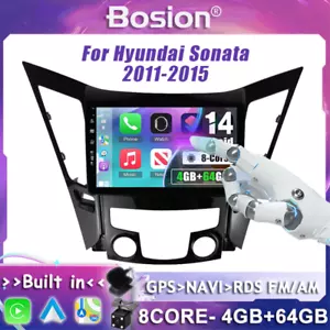 9" FOR HYUNDAI SONATA 2011-2015 CAR STEREO ANDROID 14 GPS NAVI CAR PLAY DSP 64GB - Picture 1 of 17