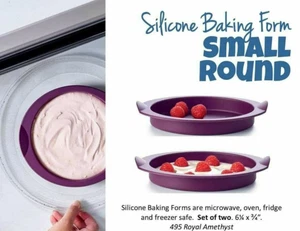 2 x Tupperware Silikon Runde Formen Royal Lila Amethyst Kuchen Backformen Neu - Bild 1 von 1