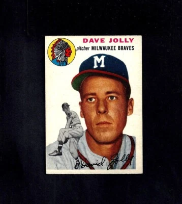 1954 TOPPS #188 DAVE JOLLY-2--(RC)--BV $40--BRAVES--NO CREASES--EX/EX/MT - Image 1 of 2