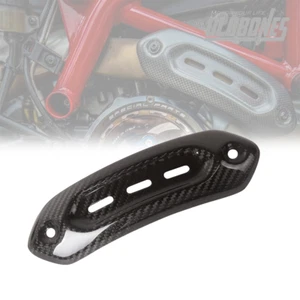 For Ducati Hyptermotard 821 939 950 Carbon Fiber Exhaust Pipe Cover Heat Shield - Picture 1 of 12