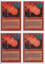 MTG: FIREBALL 5th Edition COMMON; played, Excellent condition x4