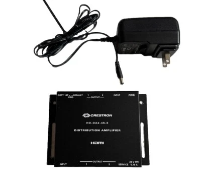 Crestron HD-DA2-4K-E Distribution Amplifier - HDMI - Includes Power Supply - Image 1 of 4