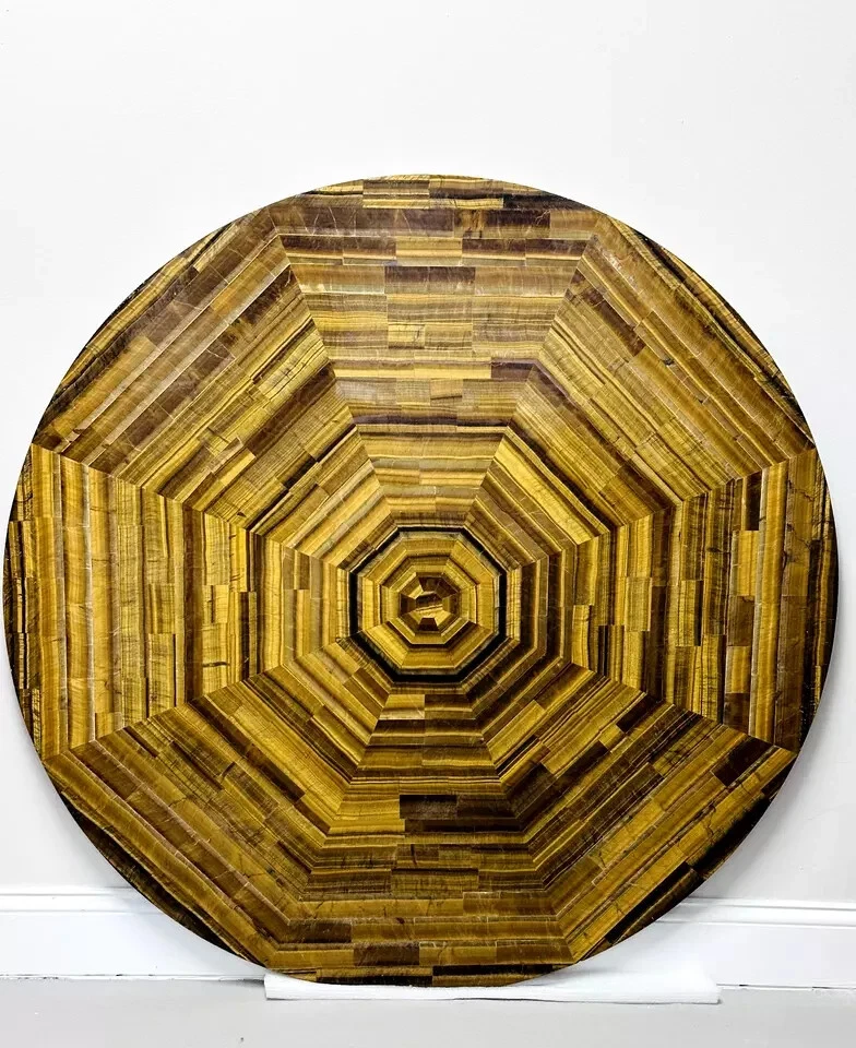Mesa ojo de tigre, mesa de centro ojo de tigre, decoración del hogar, regalo ojo de tigre. Foto 1 de 4