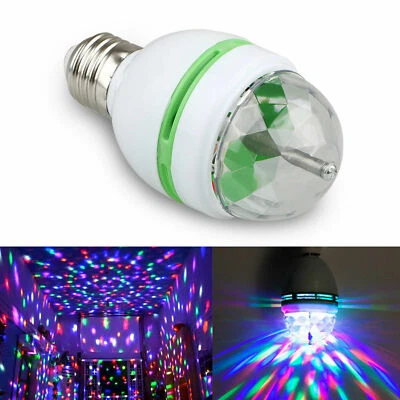 2x LED Color Changing Light Bulb  Auto Rotating Stage Lights Disco Bulb Lamp - Image 1 of 4