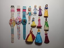 Lot of 13 Disney Princess Figures & Watches Elsa Belle Snow White Cinderella 