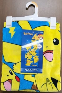 POKEMON PIKACHU 28" X 58" BEACH TOWEL - NEW - Picture 1 of 3