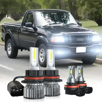 For Ford Ranger 2006-2007 LED Headlight Hi/Low Beam+Fog Light Bulbs Kit 6000K - Image 1 of 4