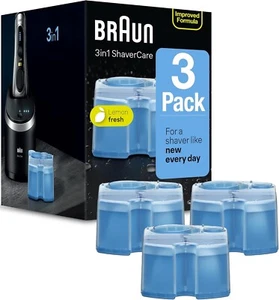 Recambios de cartuchos Braun Clean & Renew System CCR3 Series 3 5 7 9 afeitadora, paquete de 3 - Imagen 1 de 5