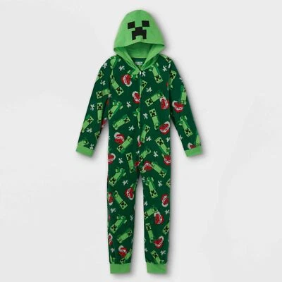 Talla 4-14 Minecraft Pijama de una pieza Creeper Sudadera con capucha Traje de unión Niño Niña Navidad Foto 1 de 4