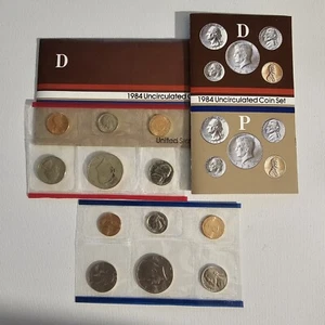 1984 US Mint 10 Coin Uncirculated Set Complete Philadelphia & Denver OGP - Picture 1 of 2