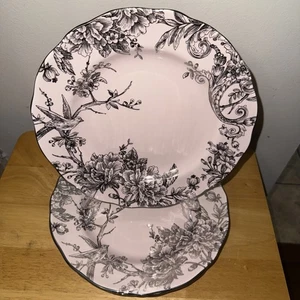 Adelaide rosa e argento di 222 QUINTO piatti 11" set di 3 usati in ottime condizioni - Foto 1 di 4