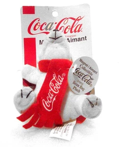 Coca-Cola Plush Polar Bear Coke Magnet with Coca-Cola Scarf 4 ½” – As Is - Picture 1 of 6