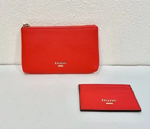 Bolso sin asas Dune London cartera texturizado rojo cierre de cremallera con identificación y tarjetero - Imagen 1 de 9