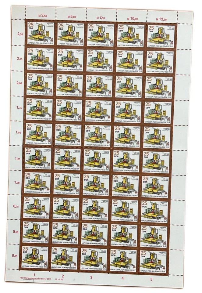 SA39g Germany DDR 1979 Leipzig Spring Fair mint full sheet. - Image 1 of 1