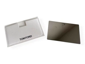 TOM FORD Luxus weißes Leder Kartenetui mit Metall Spiegeleinsatz Original - Bild 1 von 24
