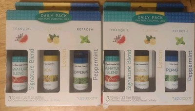 Paquete diario Sparoom 100 % puro aceite esencial limpieza tranquila refrescante 3 unidades 10 ml X2 Foto 1 de 2