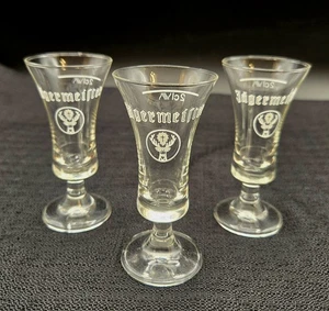 "Lote de 3 vasos de tiro con patas Jagermeister con tallo logotipo ciervo ciervo 3,5"" MIRAR EN MUY BUENA CONDICIÓN" - Imagen 1 de 7