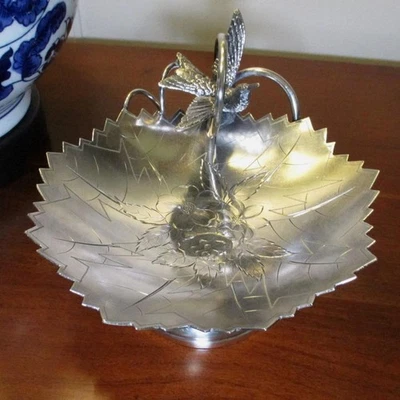 Figural BIRD - Antique CALLING CARD Tray/Receiver - SOUTHINGTON silverplate #72 - Image 1 of 4