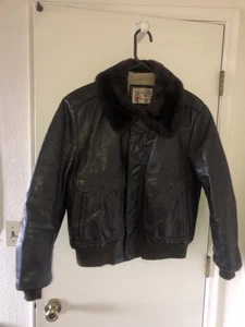 Vintage 60’s 70’s Sears The Leather Shop G-1 Aviator Bomber Jacket Mens 42 Brown - Picture 1 of 16