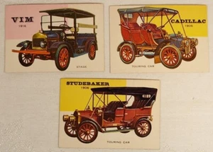 WORLD ON WHEELS 1954 6 CARTAS COCHES ANTIGUOS CADILLAC ETC EX-NM - Imagen 1 de 3