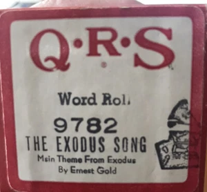 Rollo de piano para reproductor QRS TEMA DE EXODUS The Exodus Song interpretado por Ernest Gold - Imagen 1 de 2
