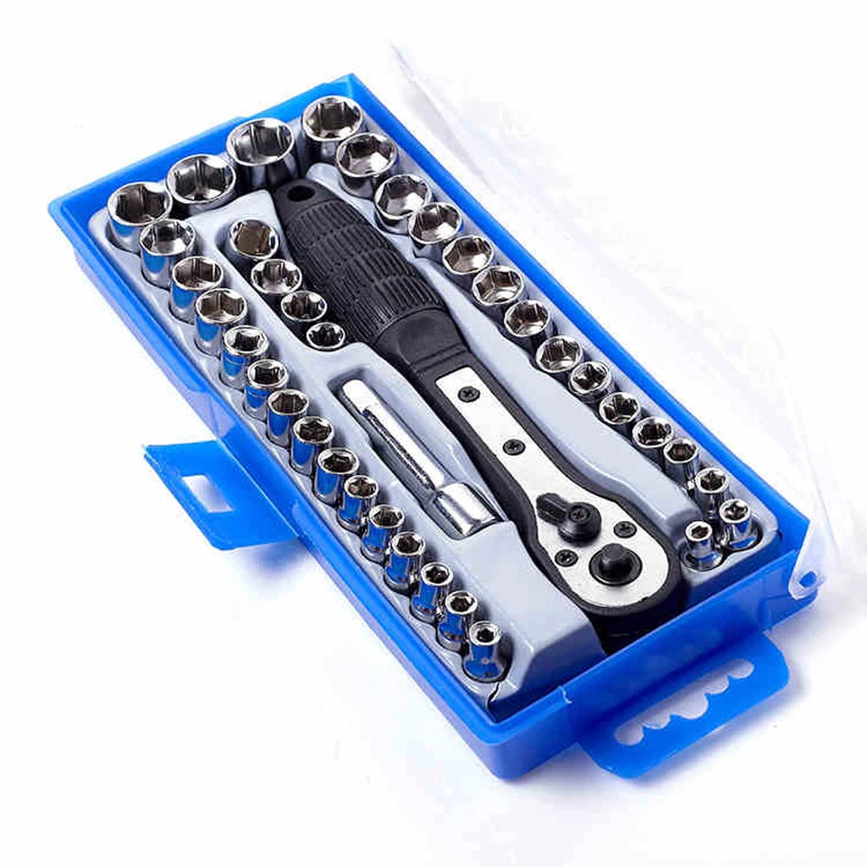 Ratchet Wrench Tool Kit 38pcs SAE & Metric 3/8" and 1/4" Drive Socket Set  - Image 1 of 4