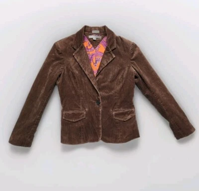 Tommy Hilfiger Mujer Pana Blazer Chaqueta Marrón Oscuro Forro Cachemira  Foto 1 de 4