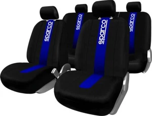 Complete Set SPC1011 Blue Seat Covers For Universal Front And Rear Cars - Picture 1 of 6