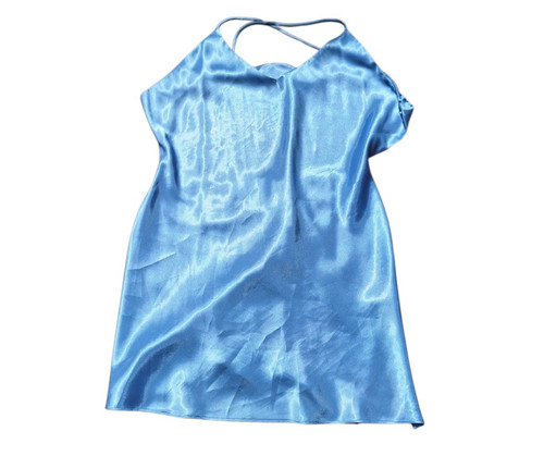 UNDERCOVER Abito corto Victoria's Secret blu scintillante raso donna etichetta rosa medio