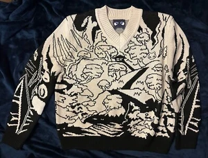 FIGUREGOT Stampede schwarz weiß aufwendiger Pullover Pulli Langarmshirt Medium - Bild 1 von 7
