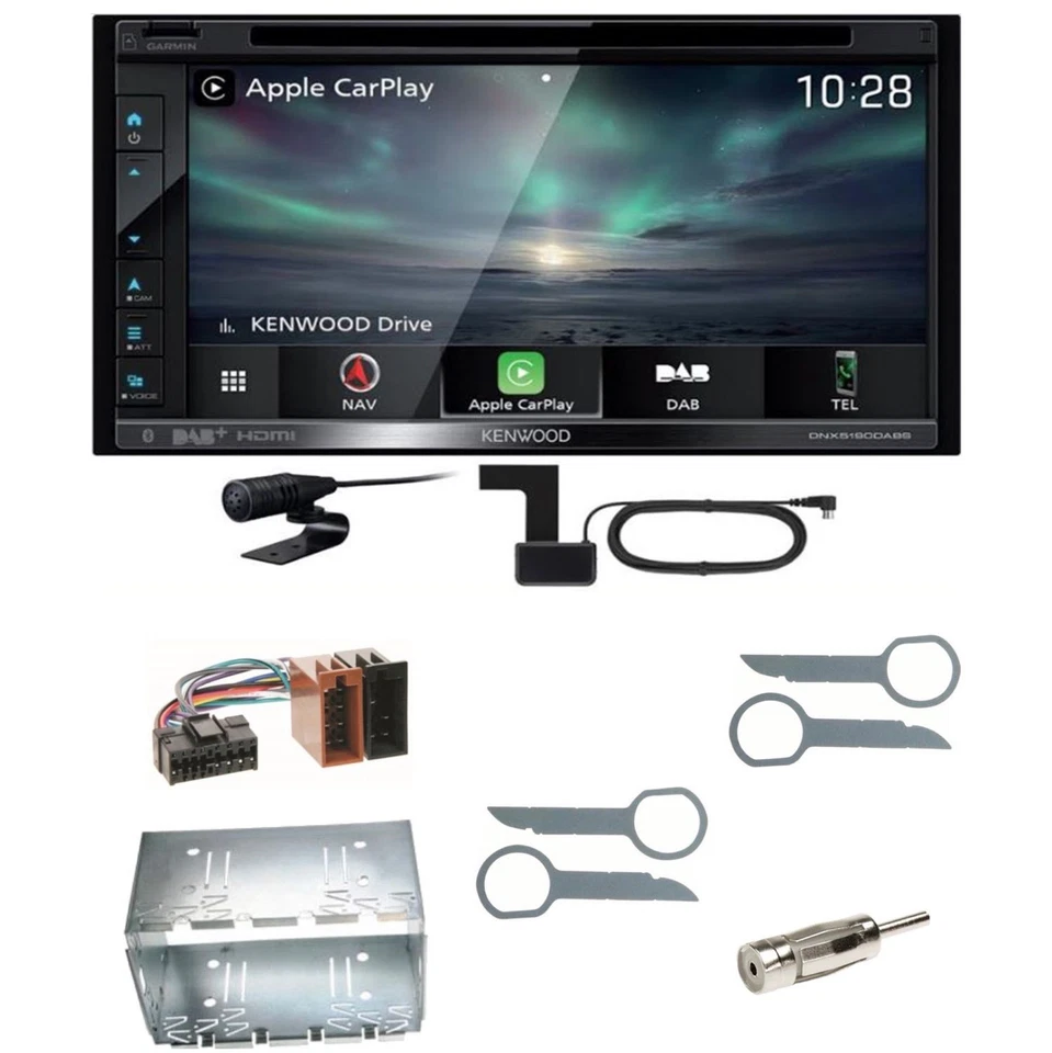 Kenwood DNX-5190DABS CarPlay Android Auto DAB+ Einbauset für Mercedes ML W163 - Bild 1 von 1