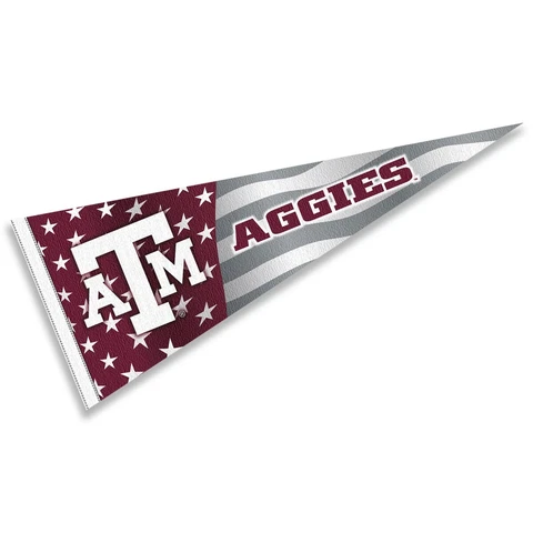 Texas A&M Aggies Nation USA Stars and Stripes Pennant Full Size Pennant Cover