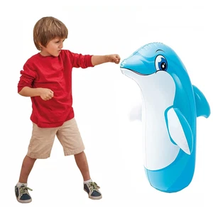 Aufblasbar Delfin Spielzeug für Kinder Wasser Gefüllt Basis Bop (Schlagen Tüte) - Bild 1 von 5