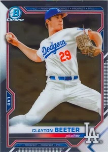 Clayton Beeter 2021 Bowman Chrome Prospect Card #BCP-16 LA Dodgers MLB Rookie - Picture 1 of 2