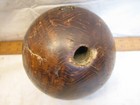 Antique Lignum Vitae/Wood 6 pound Bowling Ball Duckpin Two-Hole