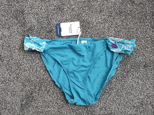 Panache Swimwear Loren Gathered Pant Teal Floral Size UK 16 EU 42 USA XL - Picture 1 of 5