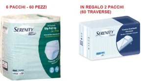 Serenity pannolone mutandina pants Pull Up Misura Large - 60 pezzi + 60 traverse - Foto 1 di 3
