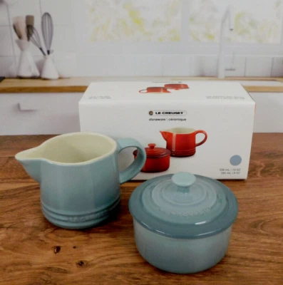 Le Creuset Stoneware Signature Cream & Sugar Set, Sea Salt - New - Image 1 of 4