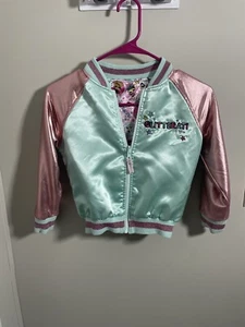 LOL Surprise Dolls Reversible Bomber Jacket Aqua Girl's Size S 6/6X shiny pink - Picture 1 of 3