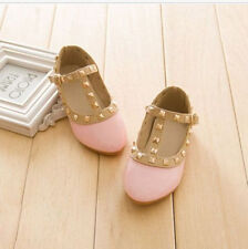  New 4Colors Toddler Baby Girls Rivet Summer Flat Sandals Party Shoes