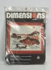 Dimensions Crewel Kit 1166 Country Travel 1980 Charles Wysocki Pumpkins New - Picture 1 of 4