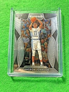 CAMERON JOHNSON SILVER CHROME RC JERSEY#13 NORTH CAROLINA 2019 PRIZM DRAFT PICKS