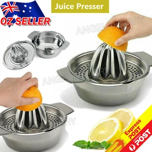 Stainless Steel Fruit Lemon Citrus Orange Juicer /Manual Press Squeezer NEW - Picture 1 of 12