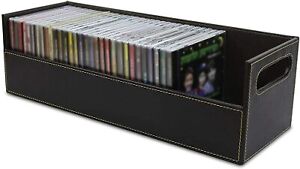 CD Storage Box DVD Organizer Media Case Stackable Shelf Rack Magnetic Opening