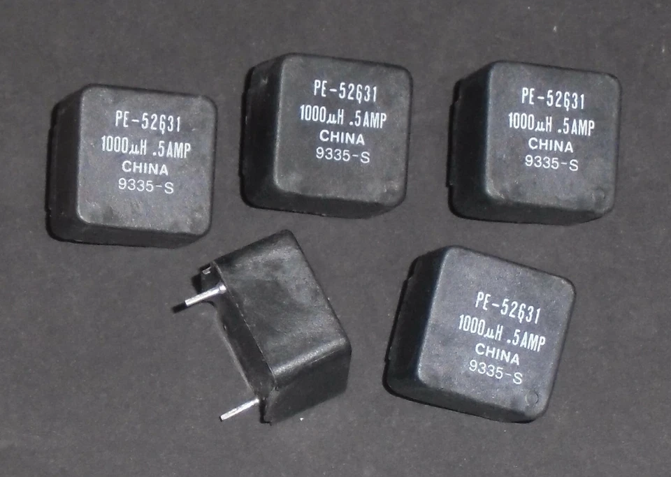 5 Stück Festinduktivität PE-52631 - 1 mH - 500 mA - Drossel - Spule - Fa. Pulse - Bild 1 von 1