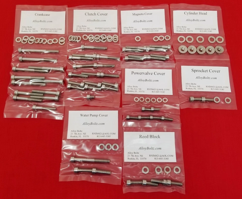 YAMAHA 1989-1993 YZ125 YZ 125 JUEGO DE TORNILLOS DE PERNO DE MOTOR DE ACERO INOXIDABLE PULIDO Foto 1 de 1