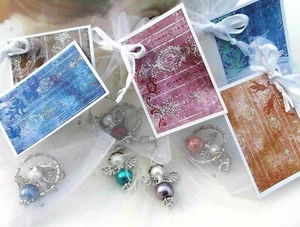 Angel Charm Pendant 5 Pieces Gift for Guests Gift Bag Wedding Communion - Picture 1 of 11