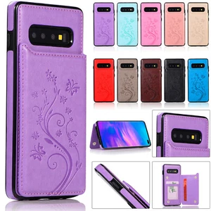 Case Cover For Samsung Galaxy S10 S9 S8 Plus S7 Magnetic Leather Wallet Phone - Picture 1 of 78