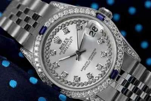 Rolex Datejust 31 mm Silver String Diamond Dial Sapphire & Diamond Bezel - Picture 1 of 8
